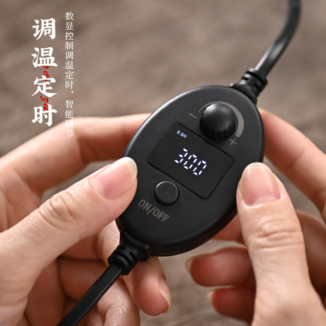 Electronic aromatherapy stove with timed temperature adjustment and digital display and comes with a copper incense dish