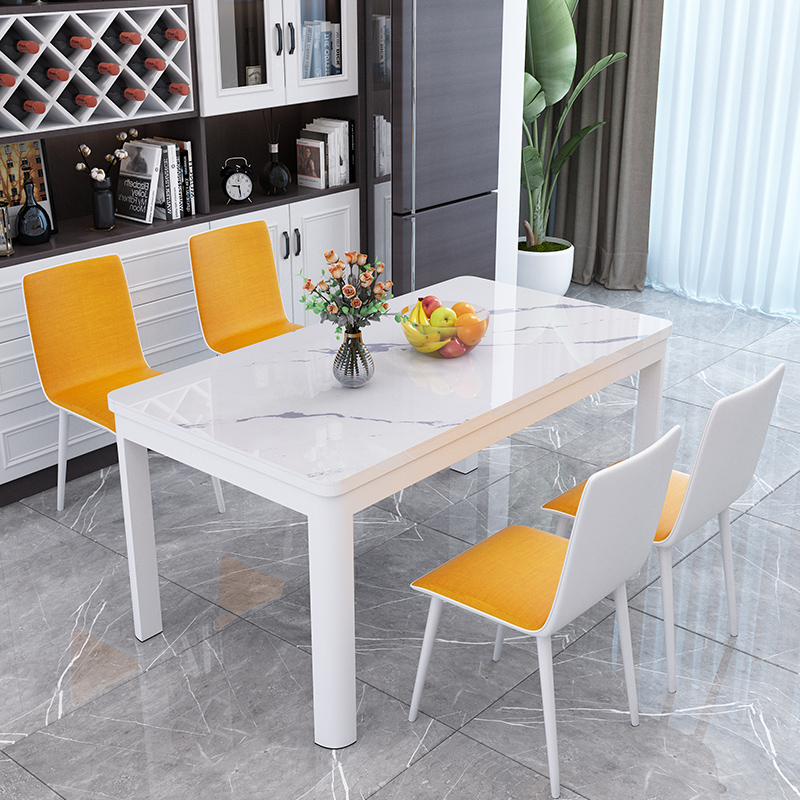 钢化玻璃餐桌椅现代简约餐厅家用长方形吃饭桌小户型北欧桌椅组合