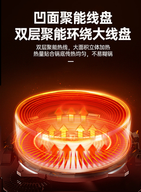 5000W大功率猛火电磁炉双灶头嵌入式家用电陶炉一平一凹电灶台式
