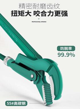多功能鹰嘴管子钳工业级大开口喉钳水暖管道多用扳手快速水管钳子
