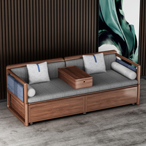 Home Bed New Chinese Flex Push-and-pull BED SOLID WOOD CHINESE STYLE SOFA LIVING-ROOM WITH CUSHION BACKREST of Sofa Bed