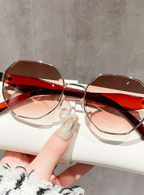 日本george melis多边形圆框大框墨镜双灰走秀街拍太阳镜全框