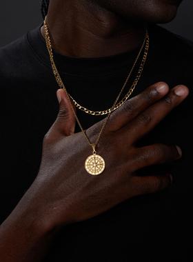 Necklaces for Men Sailing Travel Compass Pendant Stainless
