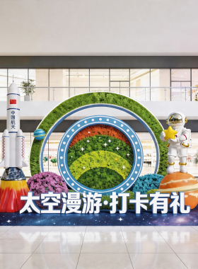 中国航天太空主题商场打卡大摆件