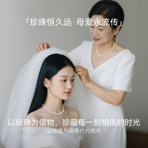 KEZ天然淡水珍珠项链配礼服强光颈链妈妈生日礼物官方正品旗舰店 - 图0