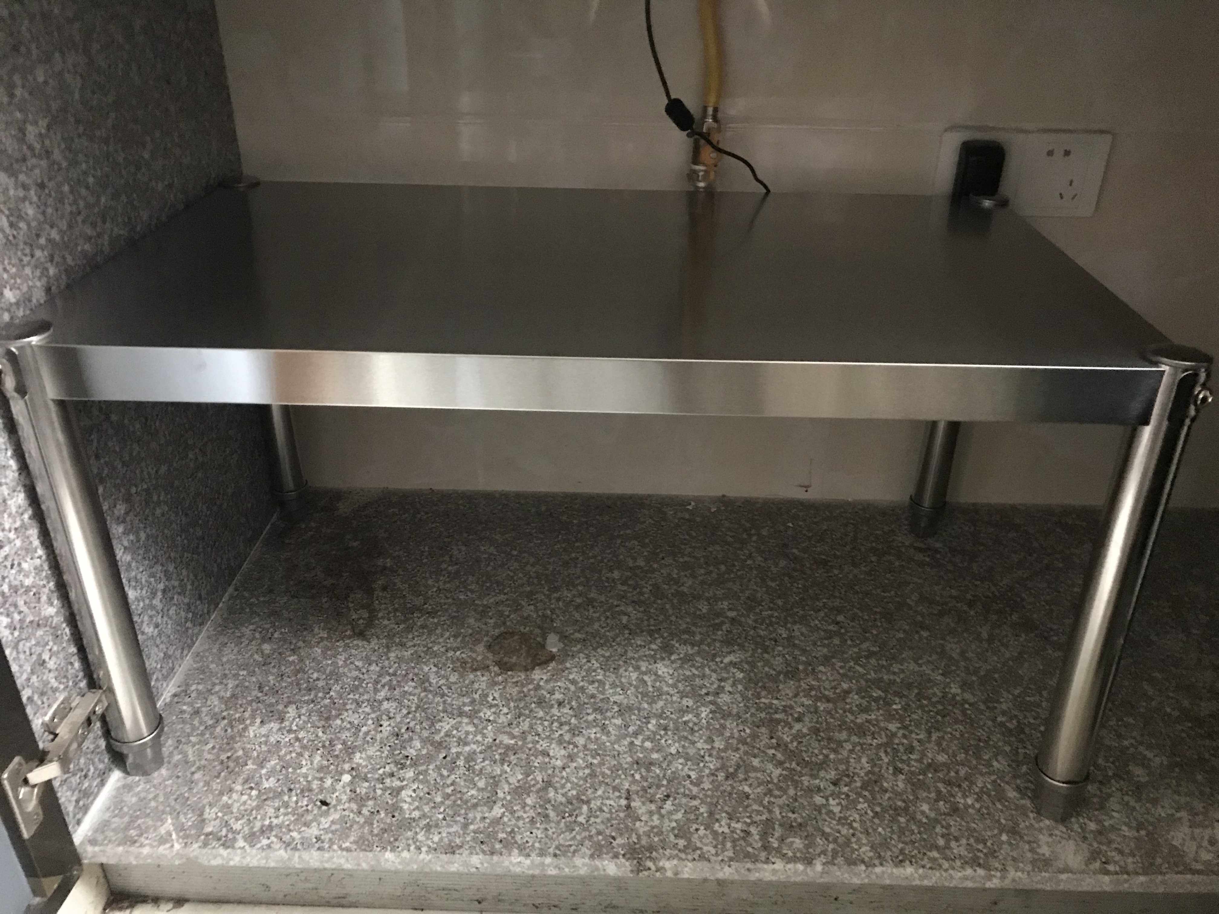 不锈钢架厨房置物架一层微波炉分层橱柜隔层烤箱架收纳隔断定制做