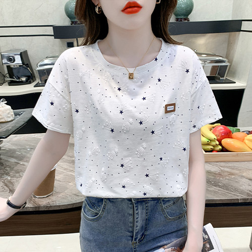 清仓女装纯棉短袖t恤女2026夏季韩版宽松百搭圆领印花体恤上衣ins - 图2