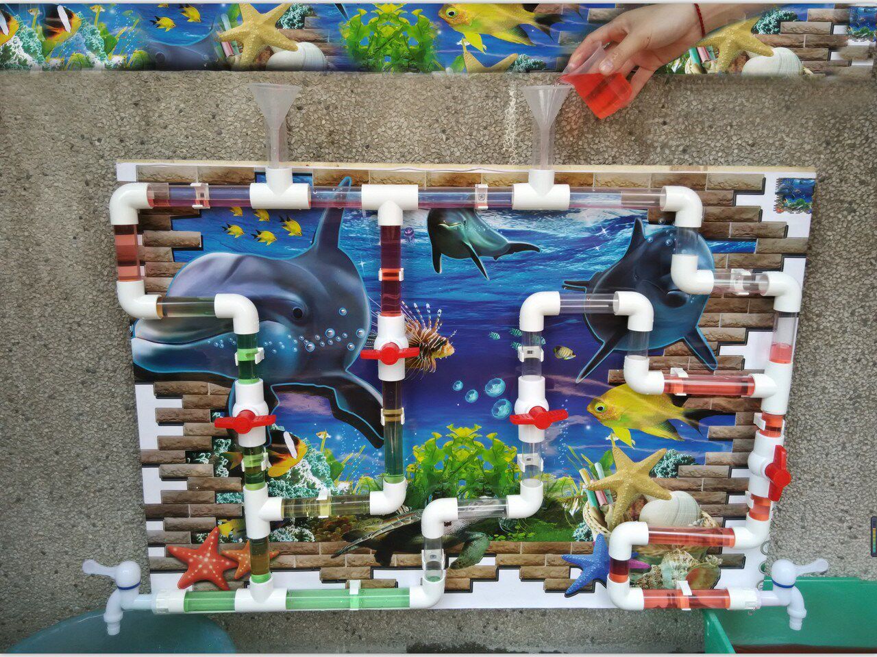 幼儿园墙面区域玩水管道宝宝早教益智玩具水管拼接套装不含背景板