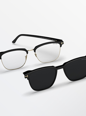 TOM FORD汤姆福特套镜带磁吸夹片墨镜男近视光学太阳镜架FT5683-B