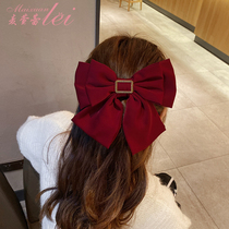 South Korea 2022 new hair accessories black butterfly knot hair clip headwear mesh red clip Rear Brain Spoon Toast to the autumn