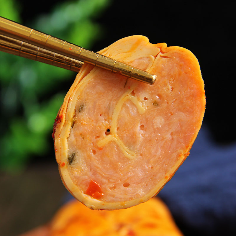 柏慧燕都豆皮肉卷肠鸡肉卷东北特产豆腐蔬菜香肠即食下酒菜零食品 - 图1