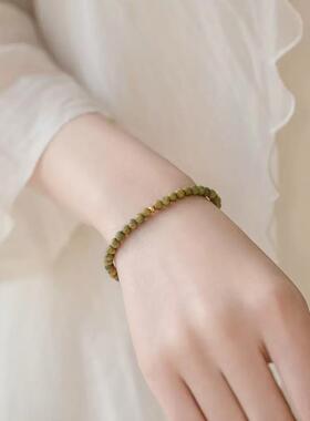 绿色檀香手炼999纯金真正檀香第二下沉水佛珠念珠免费520女友学生