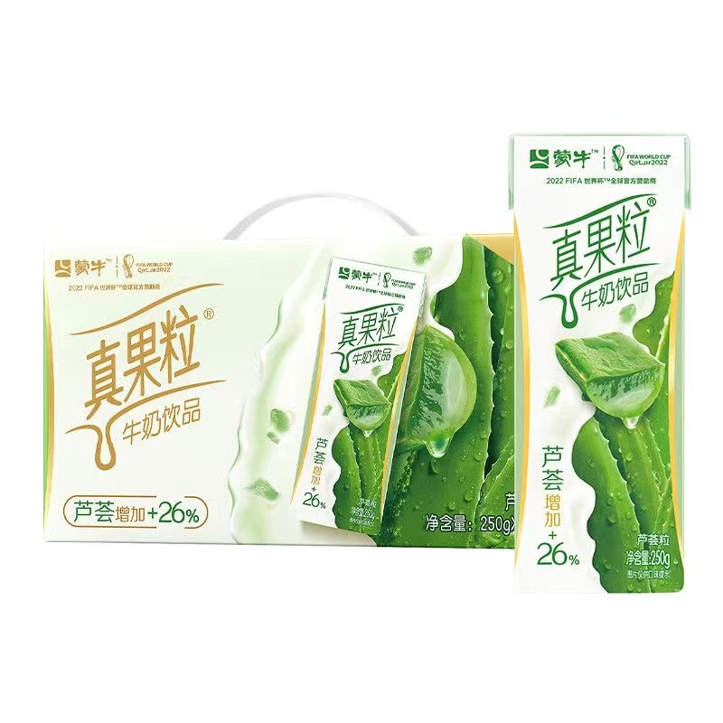 【5月产】蒙牛真果粒250g*12盒含乳饮料 营养果肉饮品礼盒装包邮 - 图1