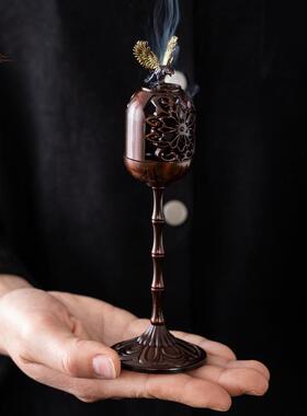 大鹏展翅宫灯炉富贵花纹高脚炉无粘粉小祥云香道盘香炉桌面摆件