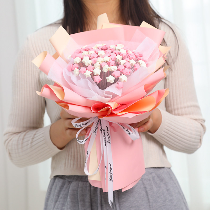 教师节 满天星折纸手工星星花束diy材料包星星花包装纸男女友礼物