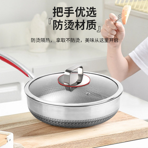 钢化玻璃盖不锈钢锅盖高端家用防爆通用30/32cm通用炒锅盖子配件 - 图3