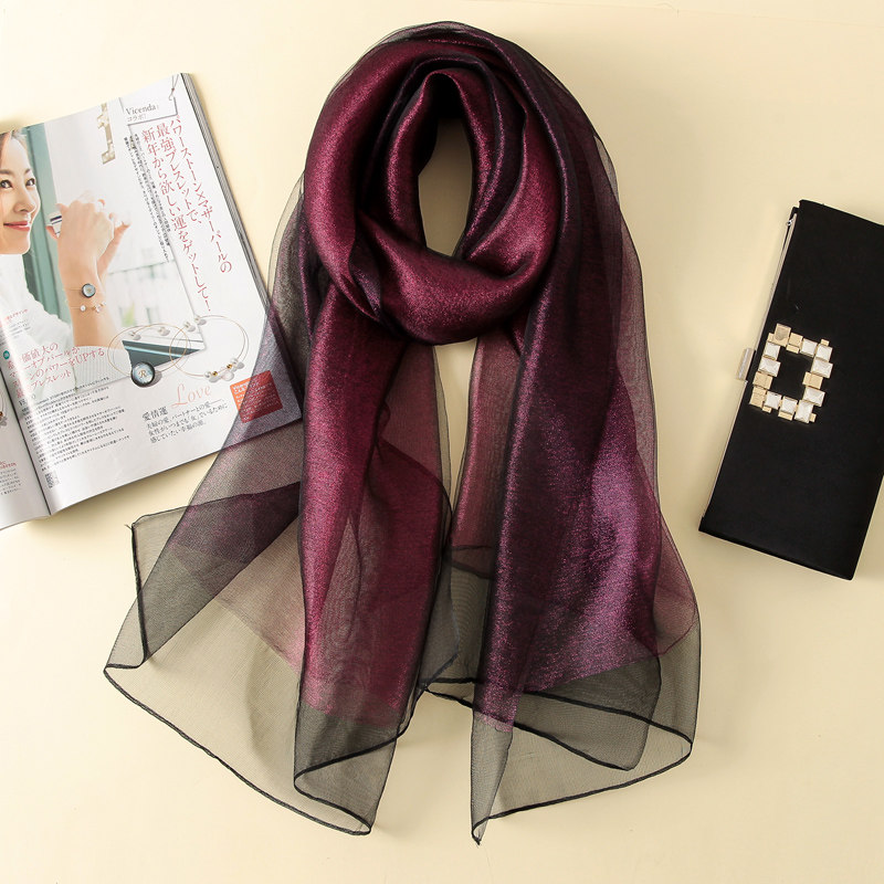 韩版真丝丝巾欧根纱桑蚕丝长款女冬款网红围巾礼服披肩学生秋纱巾,淘宝优惠券,粉丝福利购,淘宝优惠卷