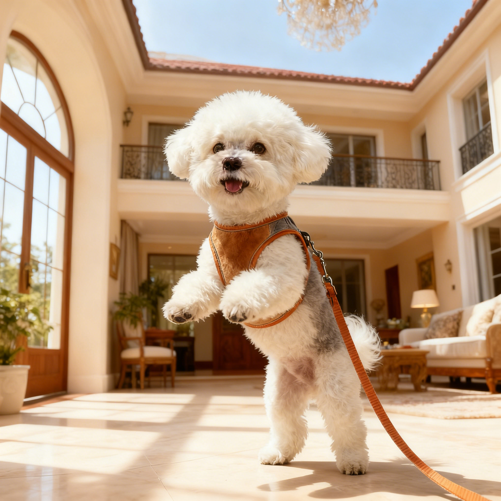 比熊专用胸背带背心式牵引绳小型犬幼犬遛狗绳防挣脱狗链子,淘宝优惠券,粉丝福利购,淘宝优惠卷