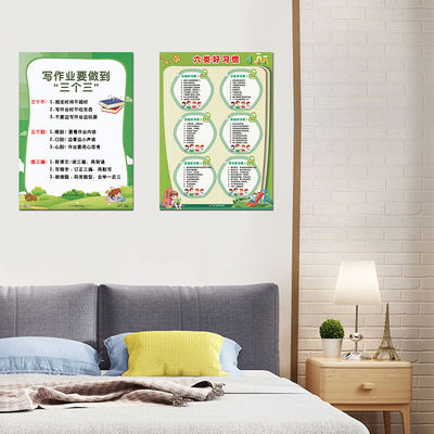 A【5张】墙贴家规家训儿童房创意装饰画自律成长学习_好货不停百货_家庭_个人清洁工具-第4张图片-提都小院