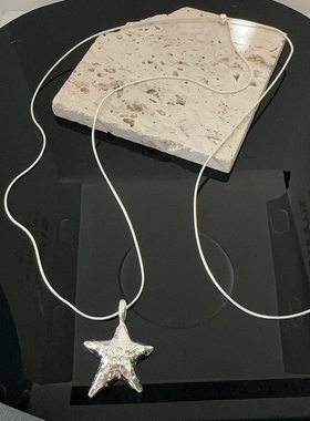 韩国ins博主同款五角星抽拉式项链不规则长短不一毛衣链