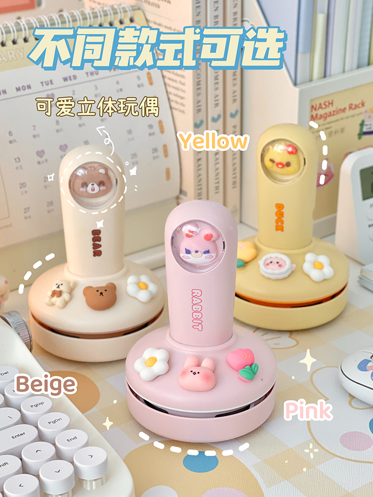 小学生桌面清洁器电动大吸力吸尘器迷你小型充电式儿童学习专用随手持橡皮擦屑铅笔灰键盘无线自动清理神器家 - 图2