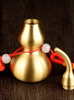 速发铜葫芦挂件摆钱公口空心黄铜五件装饰品工艺品办开室吉祥挂饰