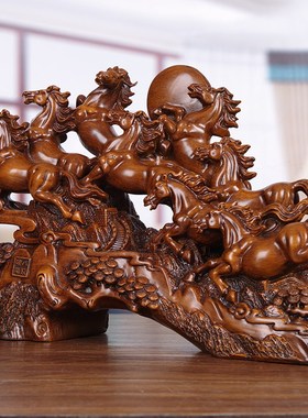 速发八骏雄风马摆礼树脂工艺品家居酒柜办公室装饰品创亚凯意招财