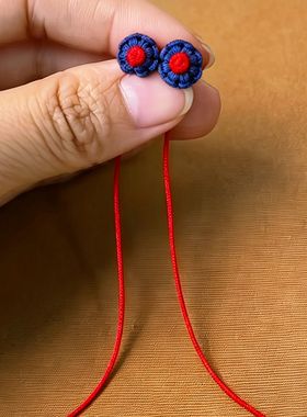 红色玉线花朵耳线耳环防堵塞绳子耳线流苏耳饰红色本命年耳环好运