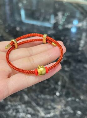 新款黄金吊坠999足金苹果手链圣诞平安夜礼物送女友老婆节日礼物