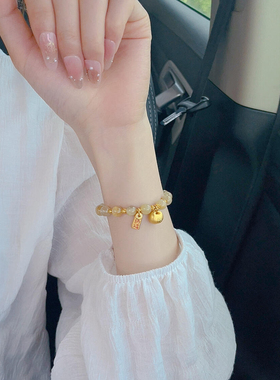 黄金小胖福手链女新款足金999足金手串 送女友老婆七夕情人节礼物