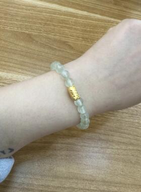 黄金足金999法棍猫咪萌宠转运珠手串手链礼物送女友老婆七夕礼物