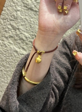 新款黄金吊坠999足金苹果手链圣诞平安夜礼物送女友老婆节日礼物