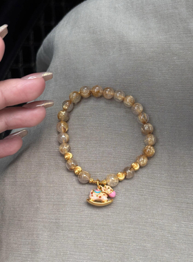 正品新款黄金足金999小木马摇摇马手链 送女友老婆七夕情人节礼物