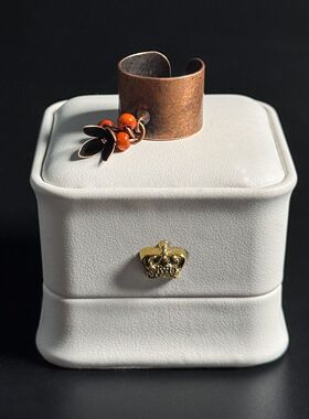 祭司的指环 做旧流苏树叶戒指复古小众设计食指戒可调节开口指环