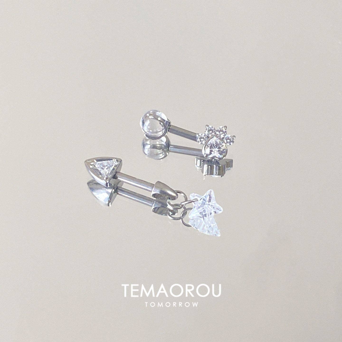 可拆卸猫爪双恶魔钉耳钉女外螺旋五角星养耳洞耳环耳骨耳蜗钉耳饰,淘宝优惠券,粉丝福利购,淘宝优惠卷