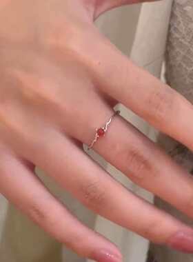 小众波浪细圈戒指女简约精致显白素圈指环 ins 风日常百搭食指戒