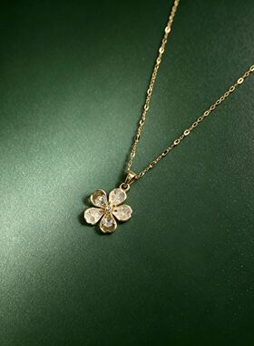 Vintage古着BlossomHalo樱花锁骨链百搭高级感
