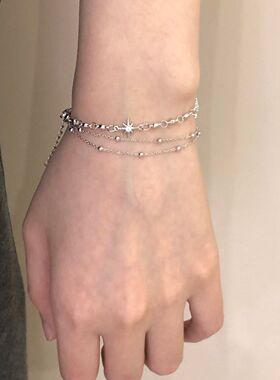 精致叠戴星星链手链轻盈闪耀日常百搭甜酷风手腕装饰品