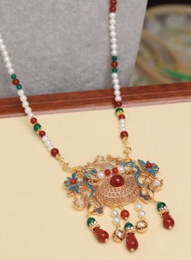 新中式红玛瑙保色金软璎珞项链