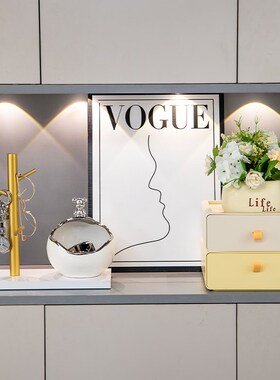 速发进关收纳盒摆门入户玄件客厅电视柜置物架装饰品抽屉挂盒