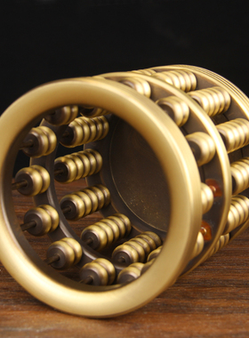 速发铜 礼笔筒摆件 铜笔筒配盘盒 书桌摆件算工艺品摆件