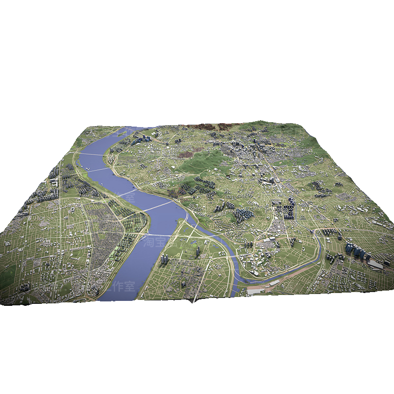 韩国首尔城市地形地势地貌C4D建筑OBJ鸟瞰3D模型blender建模1429 - 图3