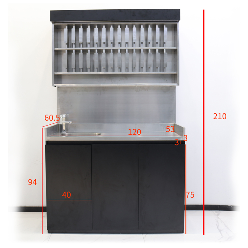 发廊专用不锈钢染膏架带洗手台一体理发店染膏架子美发店收纳柜子 - 图3