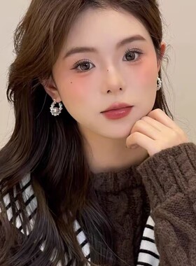 S925纯银针碎银子珍珠耳环女轻奢高级感耳饰小众设计耳钉百搭时尚