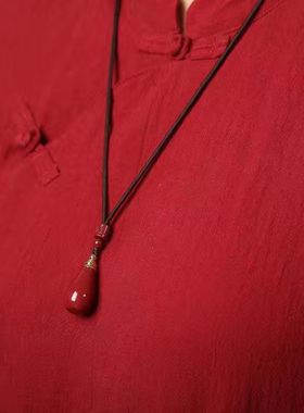 朱砂葫芦吊坠空瓶可打开装朱砂紫金砂天然原石福禄项链钥匙扣男女