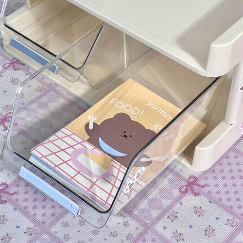 宿舍桌面收纳架大学生多层办公桌工位置物架化妆品收纳盒寝室书桌 - 图2