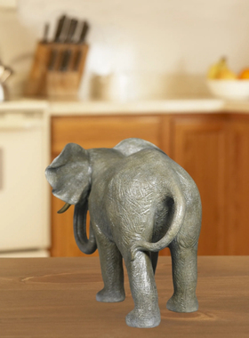 黄铜精品彩绘大象吸财象摆件家居装饰放办公室送老板礼品做工精细