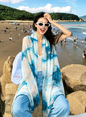 沙滩丝巾防晒大披肩女2026新款外搭夏季薄款海边三亚旅游度假青海