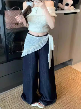 高级感蕾丝花边丝巾三角巾女