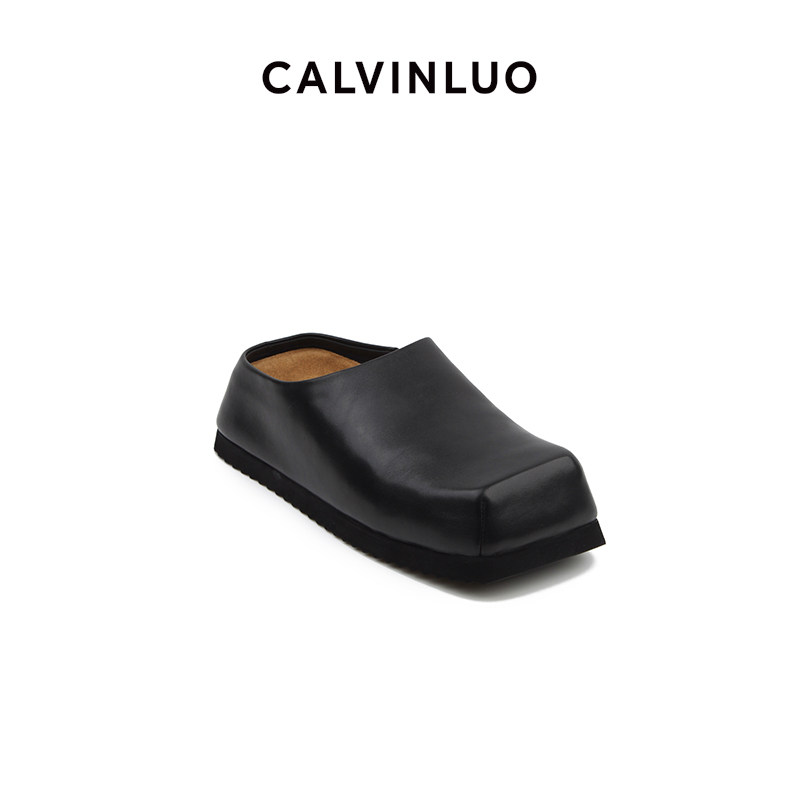CALVINLUO 方头木屑底穆勒鞋 24春夏新品 男女同款 毕雯珺同款,淘宝优惠券,粉丝福利购,淘宝优惠卷